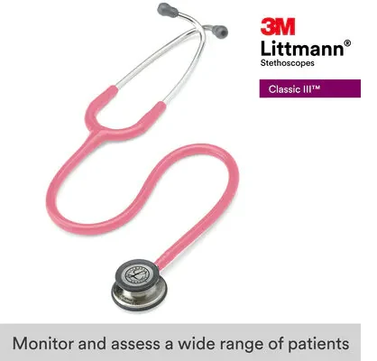 3M™ Littmann® Classic III™ Monitoring Stethoscope, 5633, Pearl Pink Tube image 9