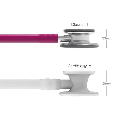 3M™ Littmann® Classic III™ Monitoring Stethoscope, 5648, Raspberry Tube, 27 inch alternate view image 2