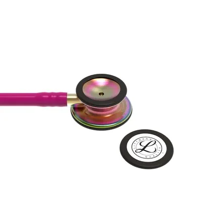 3M™ Littmann® Classic III™ Monitoring Stethoscope, 5806, Rainbow-Finish, Raspberry Tube image 5
