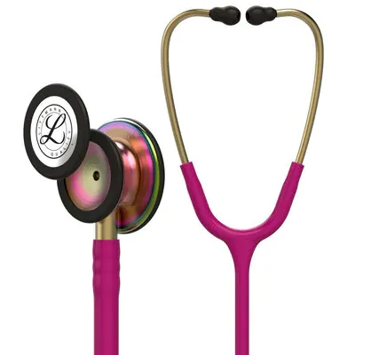 3M™ Littmann® Classic III™ Monitoring Stethoscope, 5806, Rainbow-Finish, Raspberry Tube