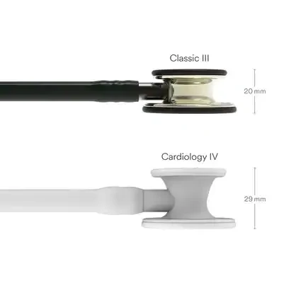 3M™ Littmann® Classic III™ Monitoring Stethoscope, 5861, Champagne - Finish Chestpiece, Black Tube, Smoke Stem alternate view image 2