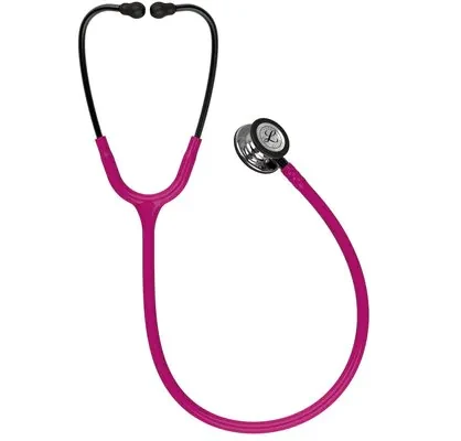 3M™ Littmann® Classic III™ Monitoring Stethoscope, 5862, Mirror - Finish Chestpiece, Raspberry Tube, Smoke alternate view image 2