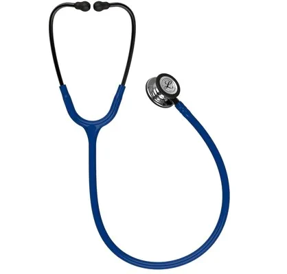 3M™ Littmann® Classic III™ Monitoring Stethoscope, 5863, Mirror - Finish Chestpiece, Navy Blue Tube, Smoke Stem alternate view image 2
