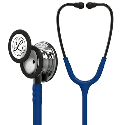3M™ Littmann® Classic III™ Monitoring Stethoscope, 5863, Mirror - Finish Chestpiece, Navy Blue Tube, Smoke Stem