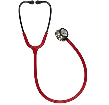 3M™ Littmann® Classic III™ Monitoring Stethoscope, 5864, Champagne - Finish Chestpiece, Burgundy Tube, Smoke Stem image 2