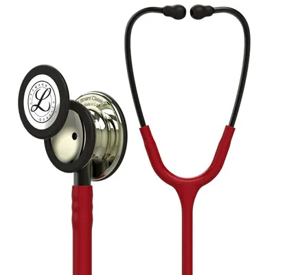 3M™ Littmann® Classic III™ Monitoring Stethoscope, 5864, Champagne - Finish Chestpiece, Burgundy Tube, Smoke Stem