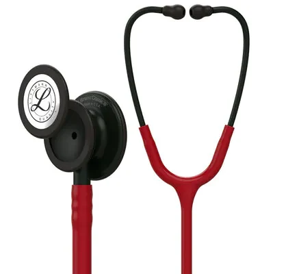 3M™ Littmann® Classic III™ Monitoring Stethoscope, 5868, Black-Finish Chestpiece, stem and headset, Burgundy Tube
