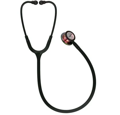 3M™ Littmann® Classic III™ Monitoring Stethoscope, 5870, Rainbow-Finish Chestpiece, black stem and headset, Black Tube image 4