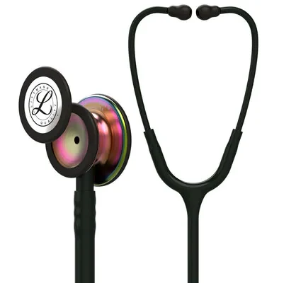 3M™ Littmann® Classic III™ Monitoring Stethoscope, 5870, Rainbow-Finish Chestpiece, black stem and headset, Black Tube