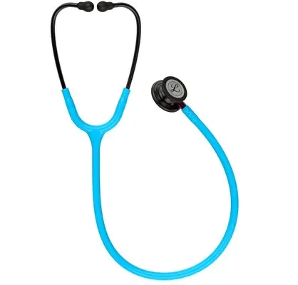 3M™ Littmann® Classic III™ Monitoring Stethoscope, 5872, Smoke Chestpiece, Turquoise Tube, Pink Stem alternate view image 2