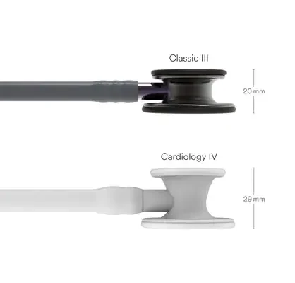 3M™ Littmann® Classic III™ Monitoring Stethoscope, 5873, Smoke Chestpiece, Gray Tube, Violet Gray Stem image 3