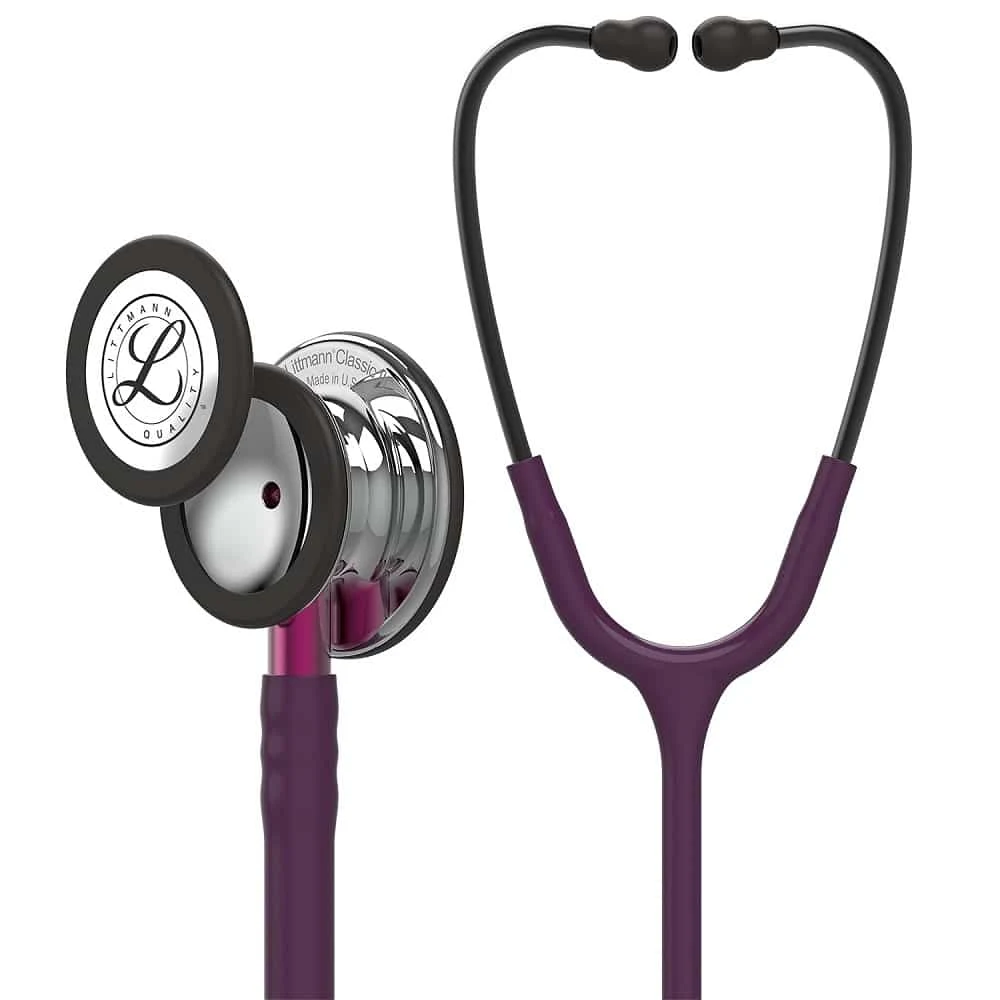 3M™ Littmann® Classic III™ Monitoring Stethoscope, 5960, Mirror Finish Chestpiece, Plum Tube