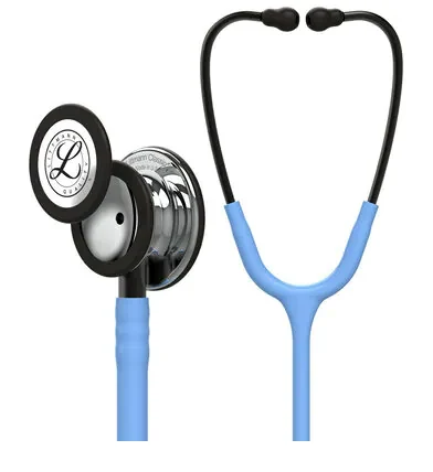 3M™ Littmann® Classic III™ Stethoscope, Mirror Finish Chestpiece, Ceil Blue Tube, Smoke Stem and Headset, 5959