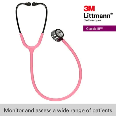 3M™ Littmann® Classic III™ Stethoscope, Mirror Finish Chestpiece, Pearl Pink Tube, Pink Stem and Smoke Headset, 5962 image 8