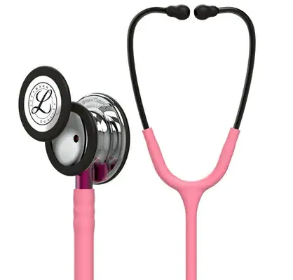 3M™ Littmann® Classic III™ Stethoscope, Mirror Finish Chestpiece, Pearl Pink Tube, Pink Stem and Smoke Headset, 5962