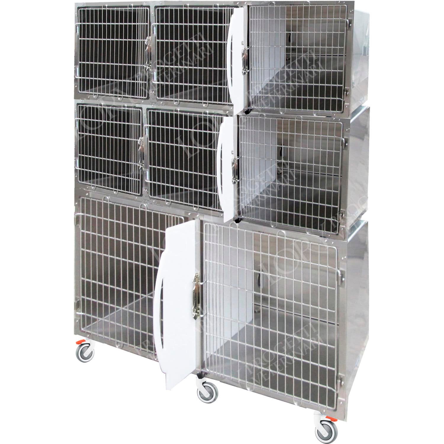 8-compartment veterinary cage GA022