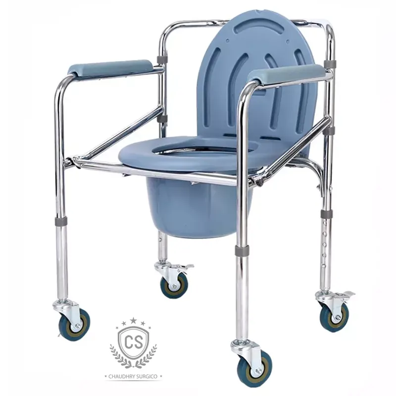 Commode Chair Folding Chrome 696