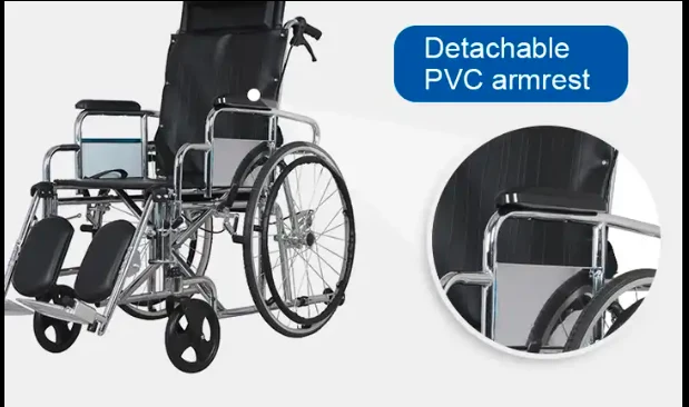 Deluxe Steel Manual Wheelchair full Reclining KY903GC alternate view image 2