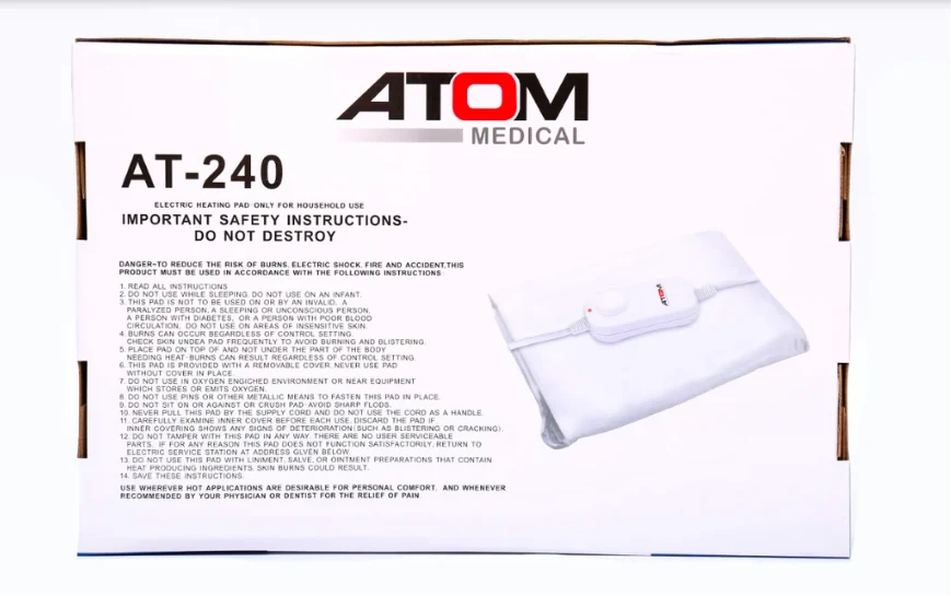 Electric Heating Pads With Fleece Cover ATOM image 3