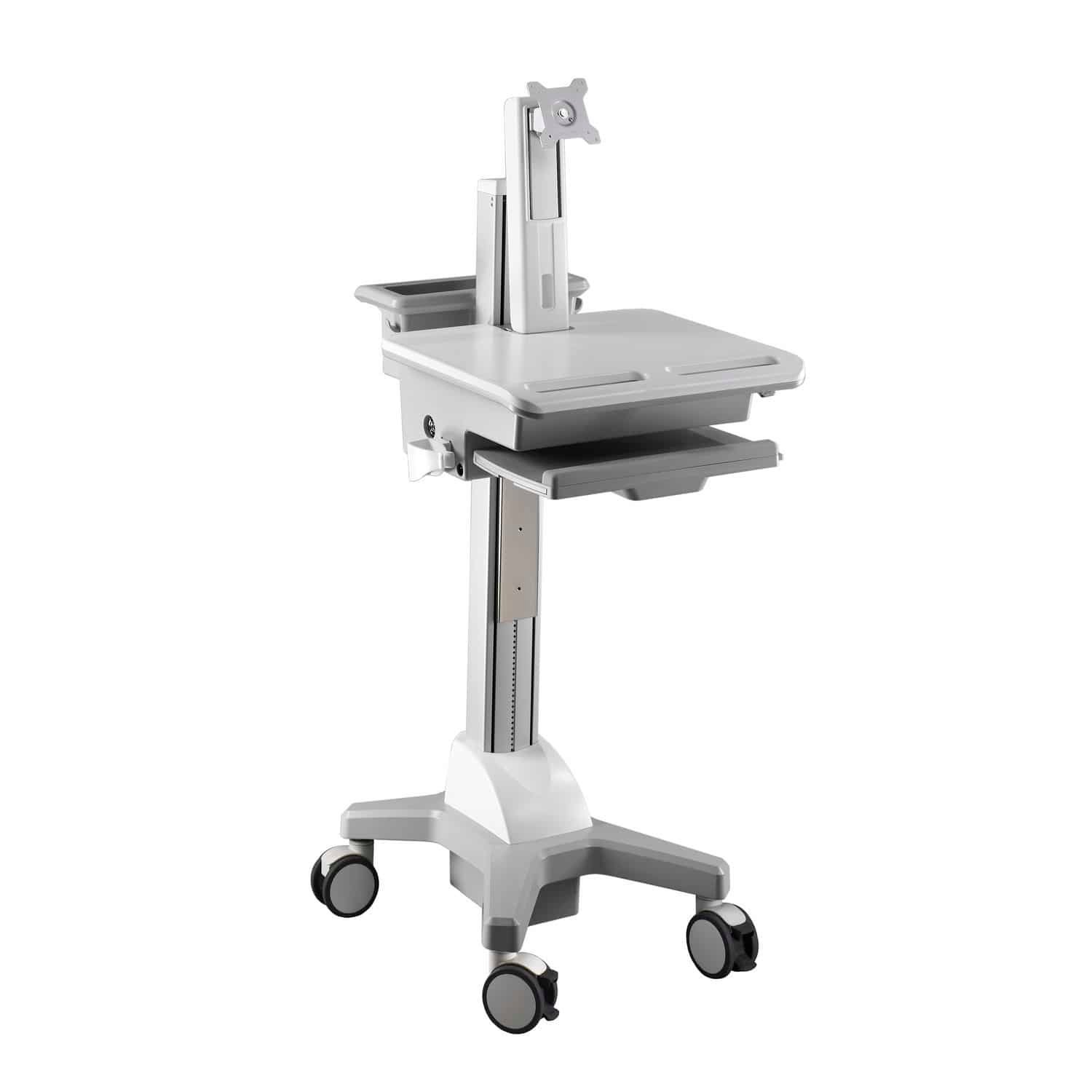 Height-adjustable telemedicine cart PCART-D2-W120-N-R1