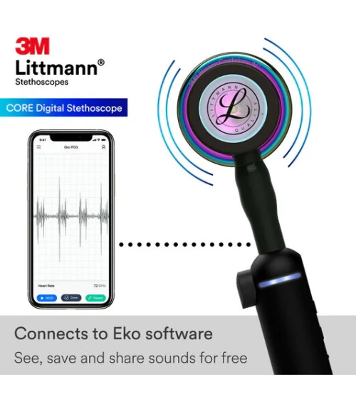 Littmann CORE Digital Stethoscope 8572 - High Polish Rainbow alternate view image 2