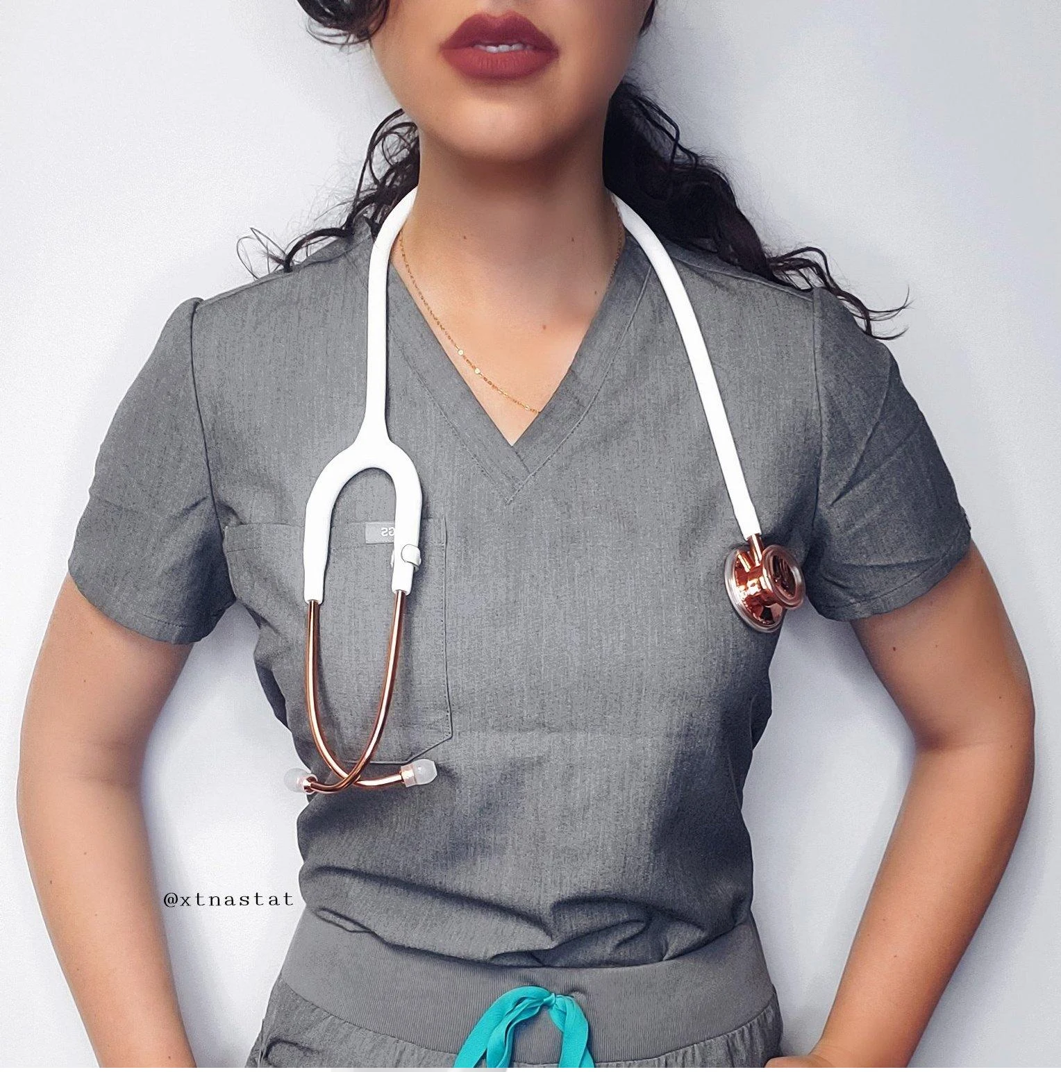 ACOUSTICA® STETHOSCOPE - WHITE/ROSE GOLD image 4