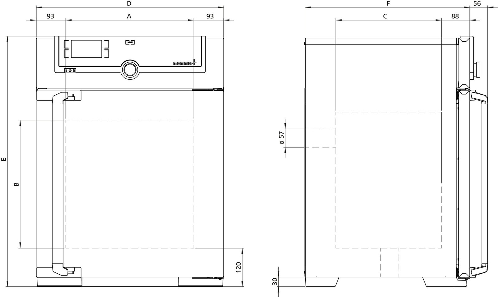 Natural convection laboratory incubator IN55 image 3
