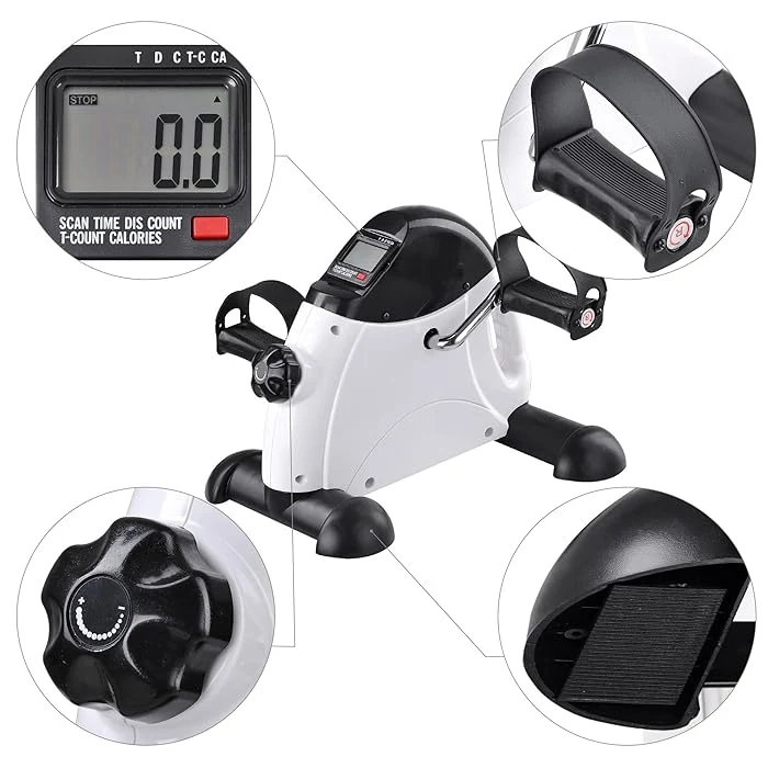 Pedal Exerciser Stationary Under Desk Mini Exercise Bike - Peddler Exerciser with LCD Display, Foot Pedal Exerciser for Seniors,Arm/Leg Exercise image 6