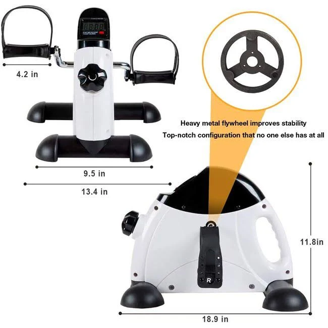 Pedal Exerciser Stationary Under Desk Mini Exercise Bike - Peddler Exerciser with LCD Display, Foot Pedal Exerciser for Seniors,Arm/Leg Exercise image 8