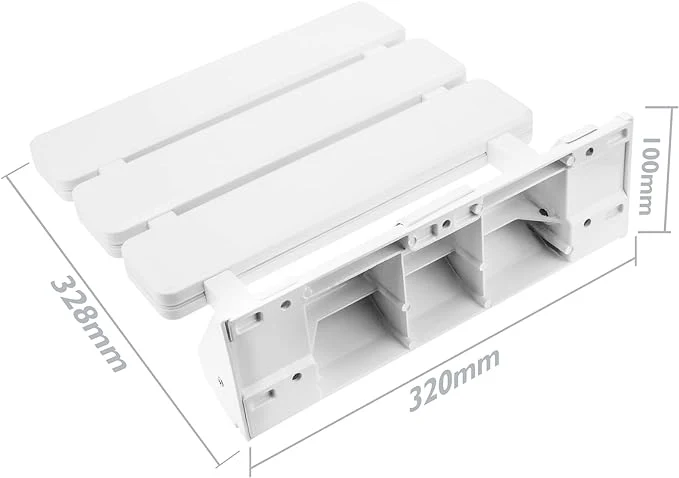 Shower Chair Wall Mounted - White image 3