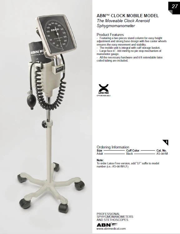The Moveable Clock Aneroid Sphygmomanometer ABN™ REGAL MOBILE image 3