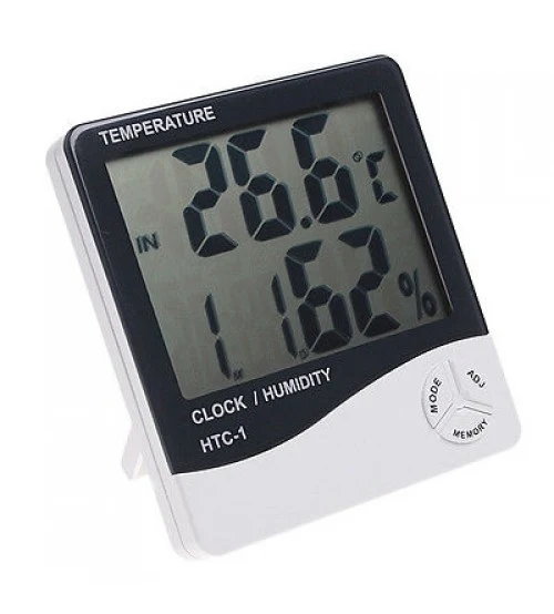 THERMOMETER HYGROMETER - TEMPERATURE HUMIDITY CLOCK - HTC-1 DIGITAL