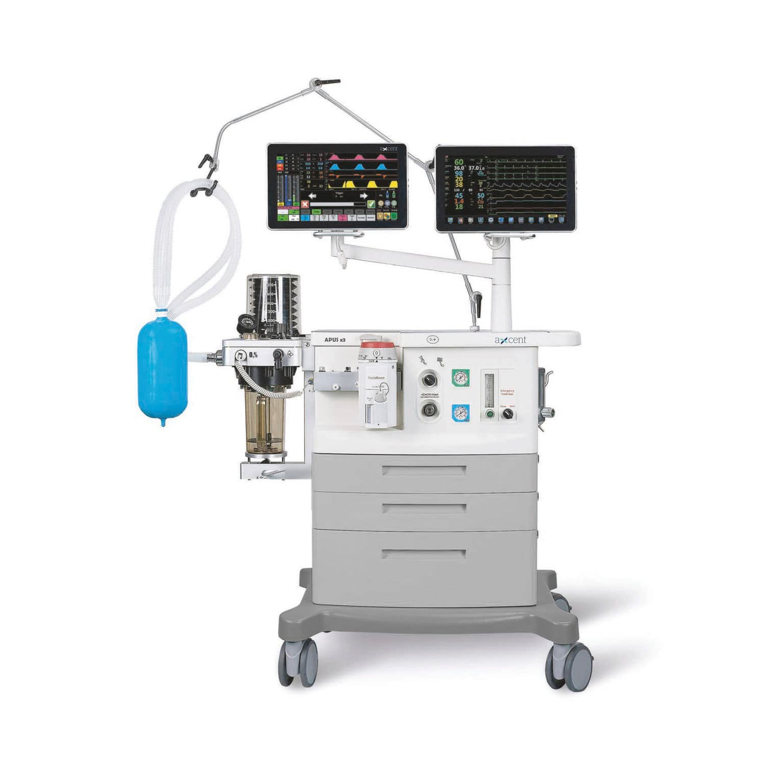 Trolley-mounted anesthesia workstation APUS x3